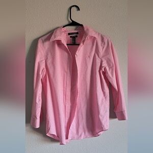 Ralph Lauren Pink Gingham Casual Button Down Shirt